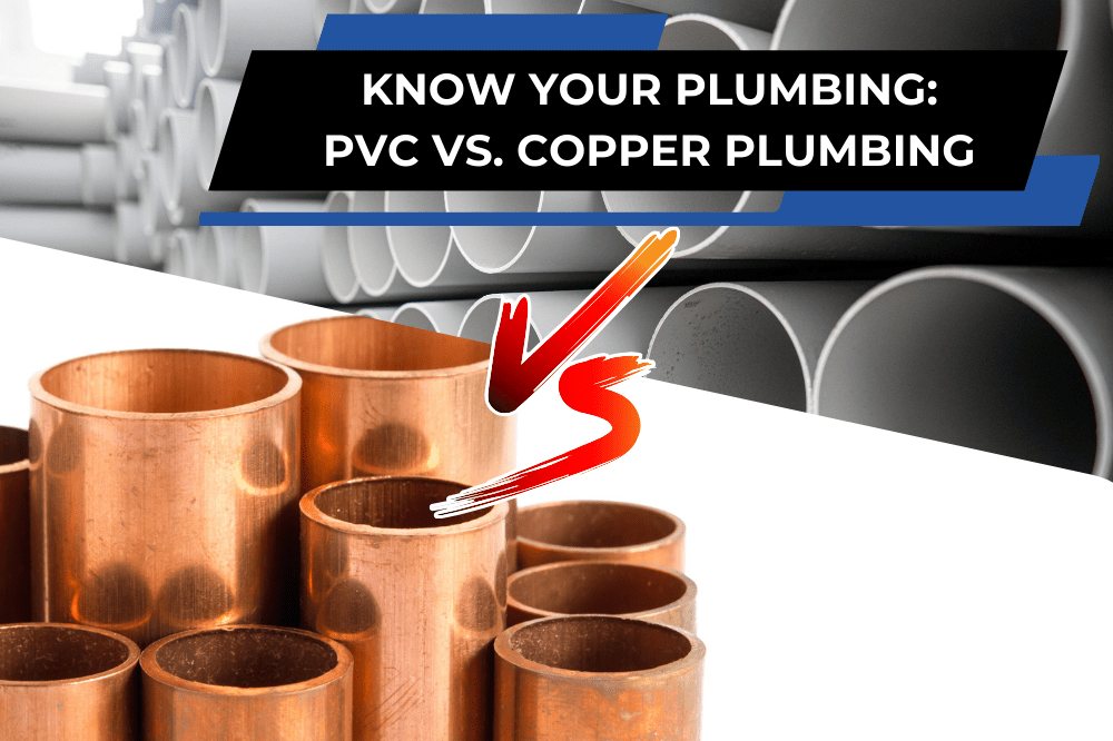 Illustration showing PVC and copper pipes side by side