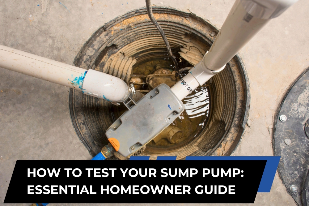Sump pump installed in a basement pit, illustrating how to test a sump pump for proper operation.
